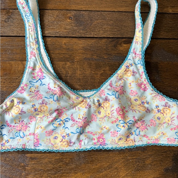 Loveshackfancy Bellan Bikini TOP only Floral Print Women's size Medium - Picture 3 of 5